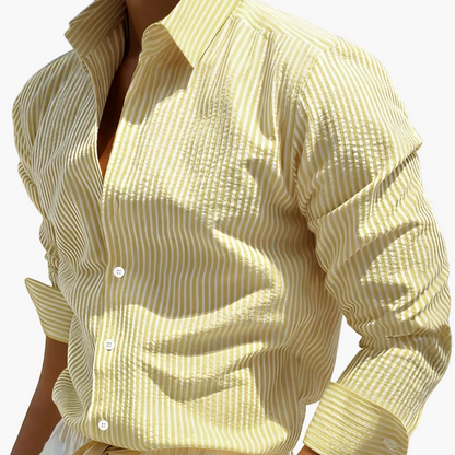 Chemise homme à rayures style décontracté pour la plage ou le bureau