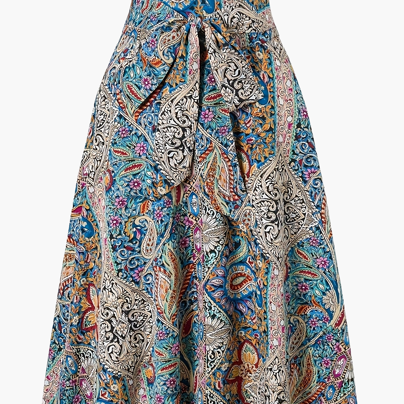 Jupe longue femme style bohème chic imprimé paisley – Élégante et fluide pour le printemps-été