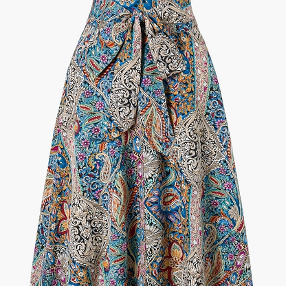 Jupe longue femme style bohème chic imprimé paisley – Élégante et fluide pour le printemps-été