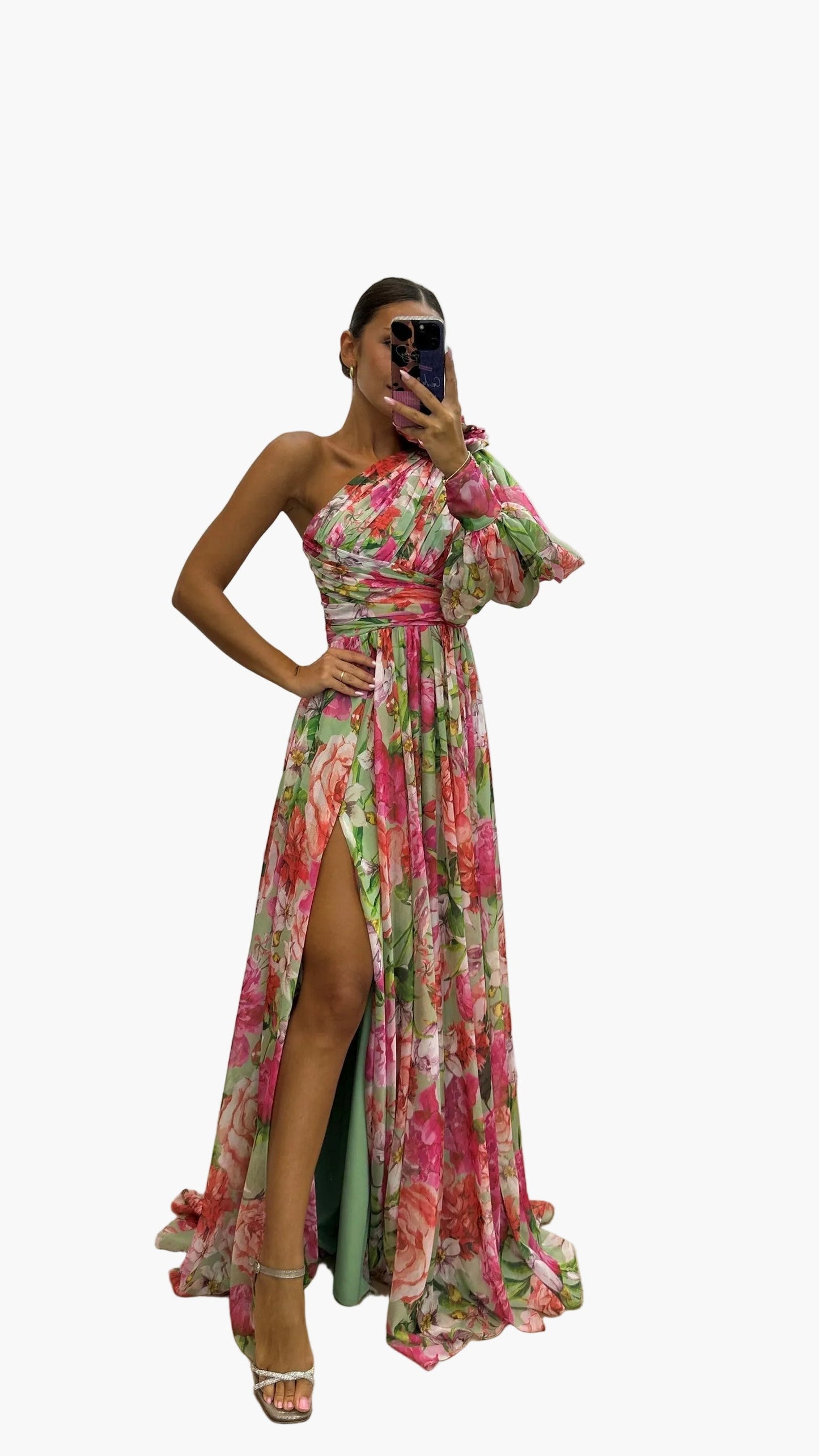 Robe de soirée femme à épaules dénudées, style floral chic, élégante pour événements et occasions estivales
