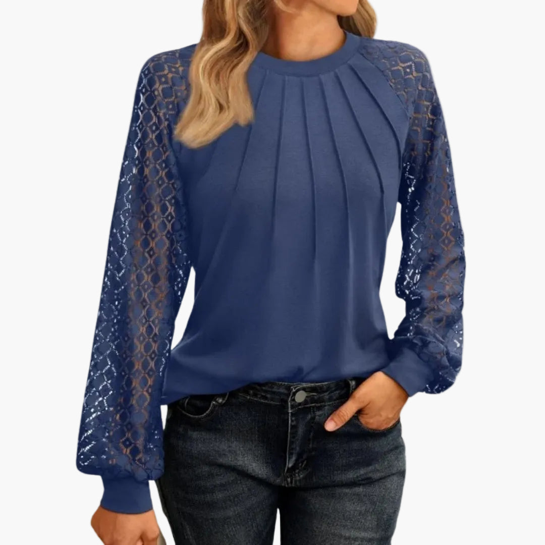 Haut élégant manches longues femme style chic décontracté pour bureau et sorties