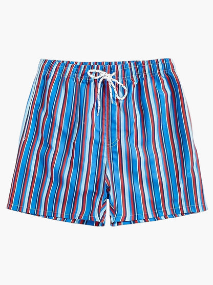 Short de bain homme à rayures style décontracté pour plage et piscine