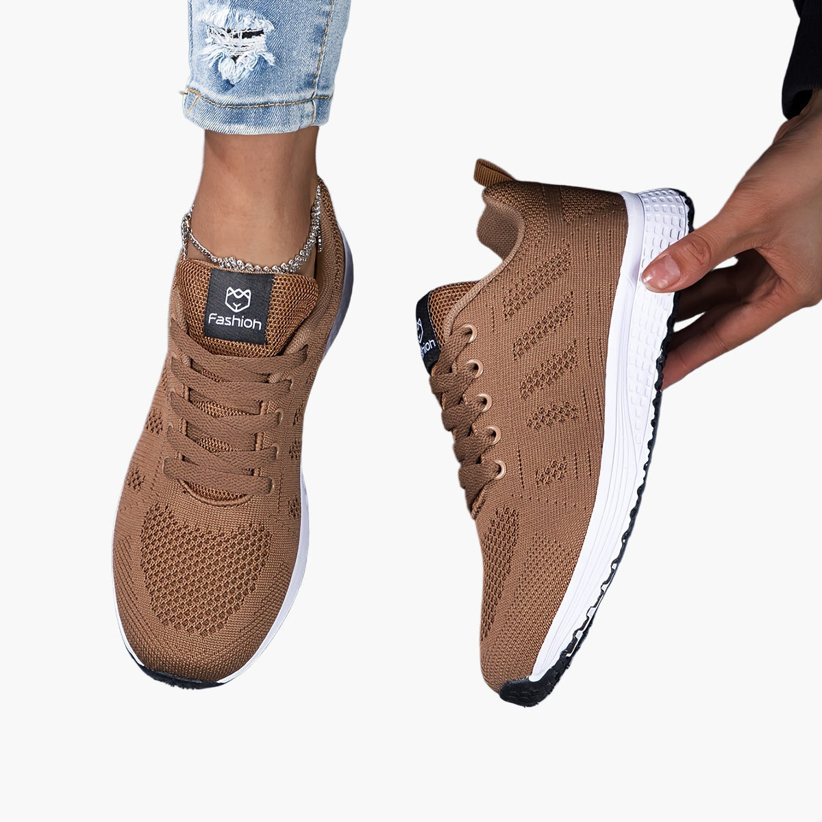 Damesports-sneakers med komfort til gåture og fitness i afslappet stil