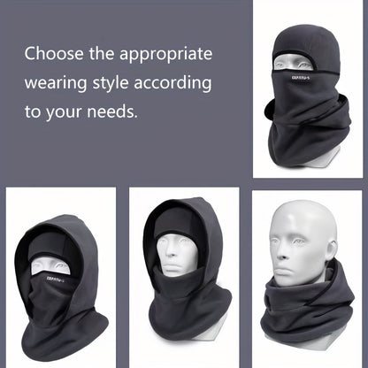 Cagoule multi-fonction en polaire, coupe-vent et chaude, pour activités extérieures