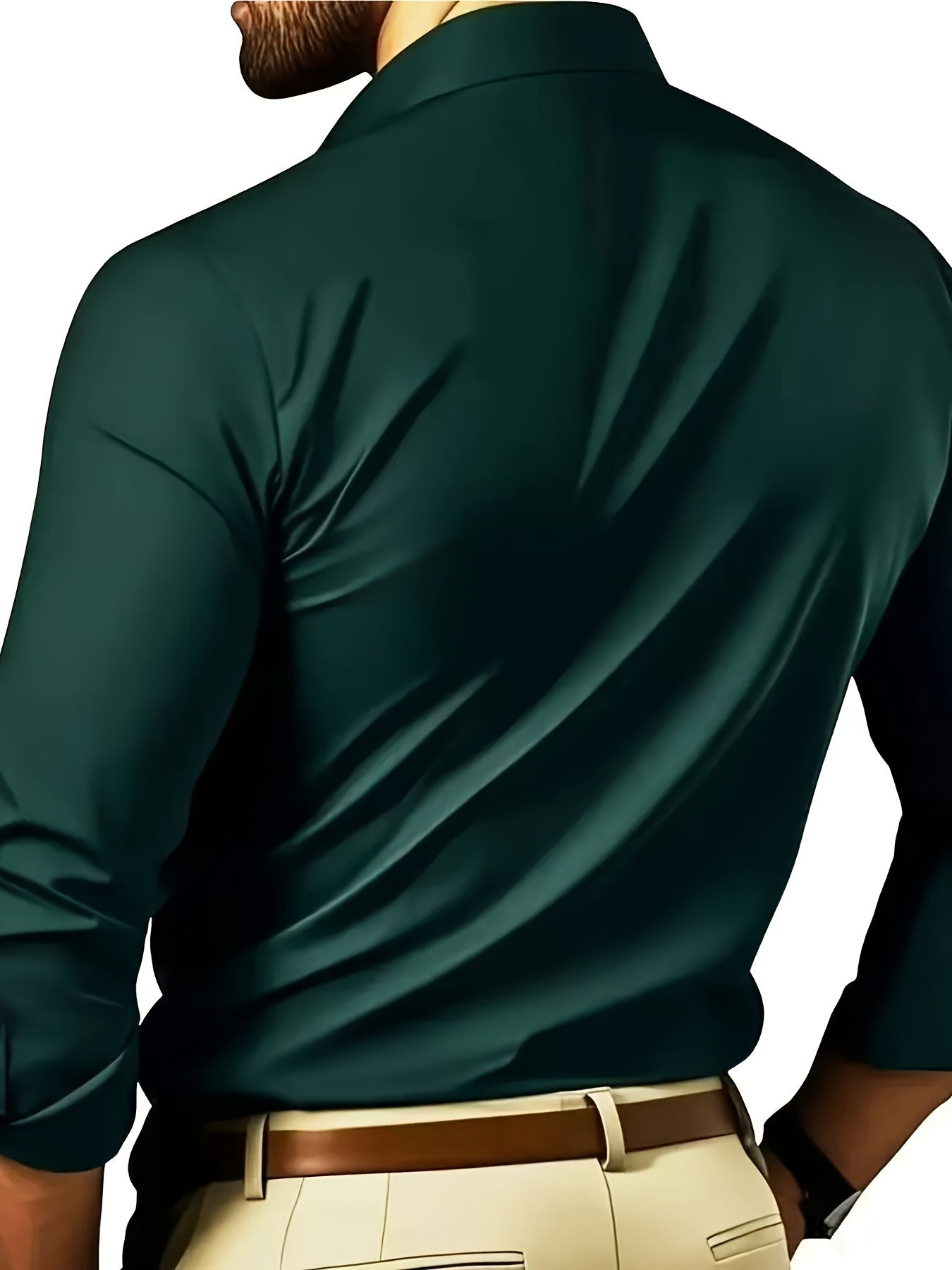 Elegant skjorte til mænd med lange ærmer - Slank pasform, business- og urbant look
