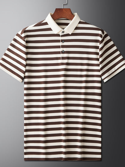 Polo à Manches Courtes Rayé Style Marin pour Homme - Élégance Décontractée Classique