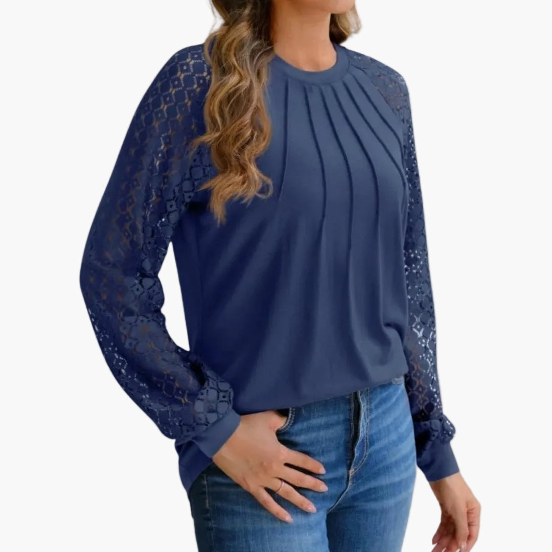 Haut élégant manches longues femme style chic décontracté pour bureau et sorties