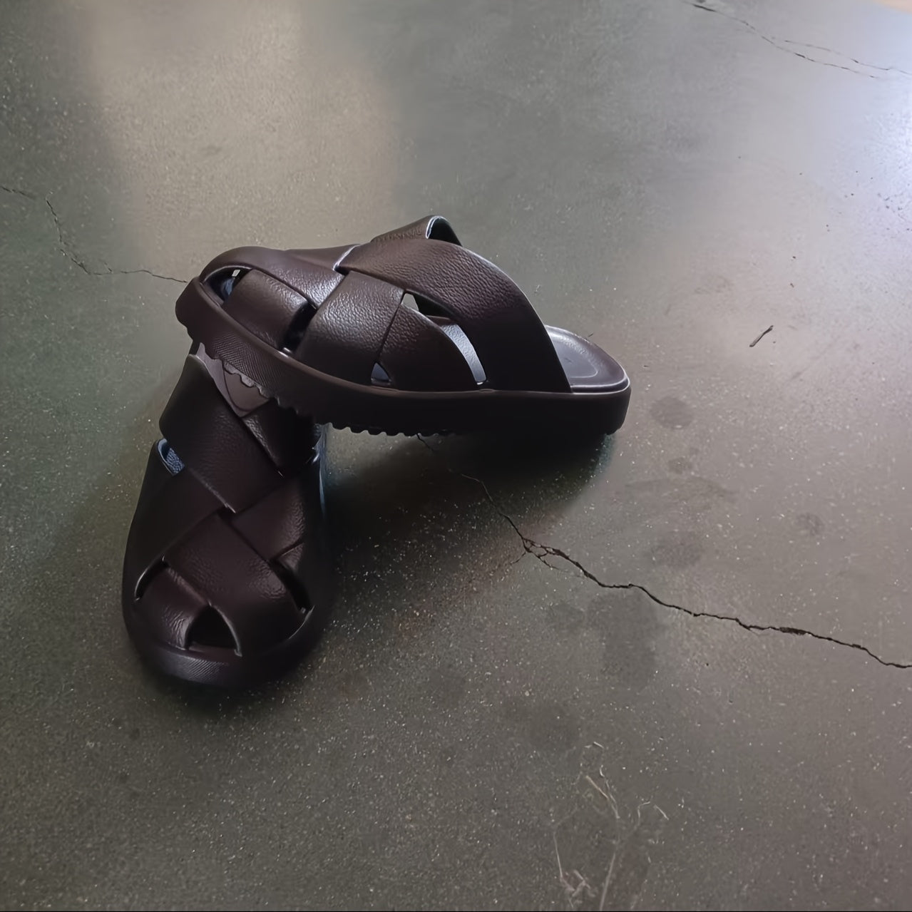 Sandales plates à plateforme tressée pour femme – Style décontracté et tendance