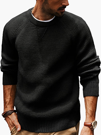 Men's vintage style round neck sweater – Casual pullover for all seasons
