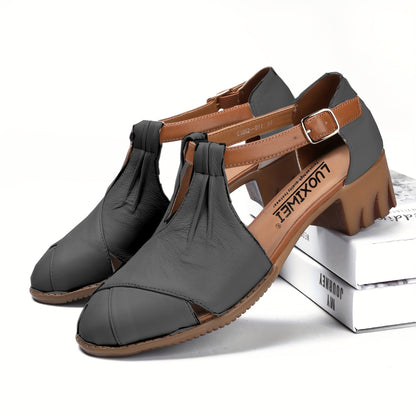 Chaussures à talon compensé pour femme style rétro confortable pour la marche et le quotidien