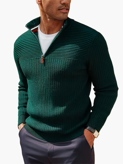 Maglione con zip mezza chiusura stile casual da uomo - Ideale per autunno inverno