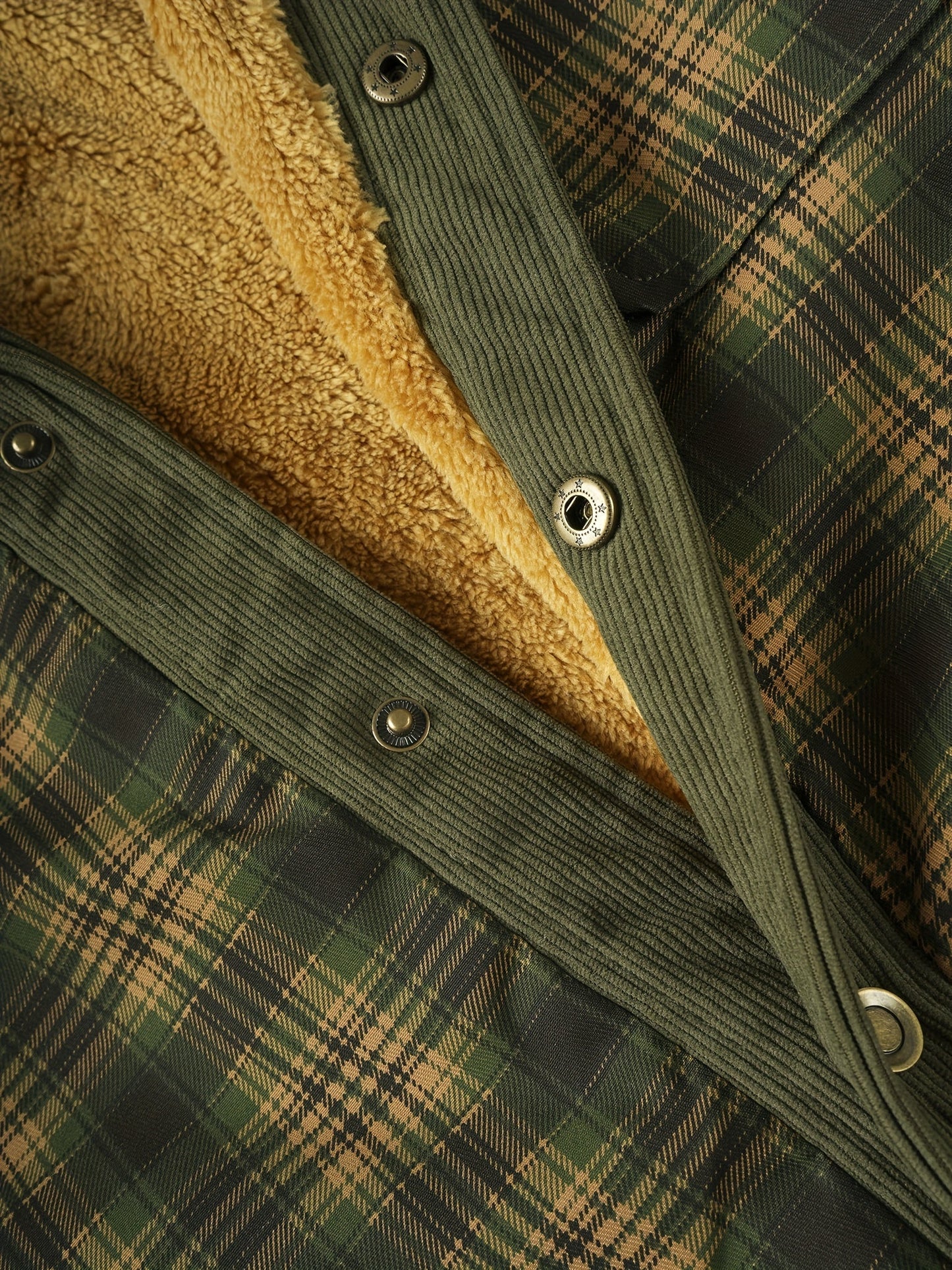 Veste Chemise Homme Carreaux Vert Doublée Molletonnée Chaude