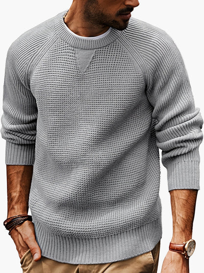 Men's vintage style round neck sweater – Casual pullover for all seasons