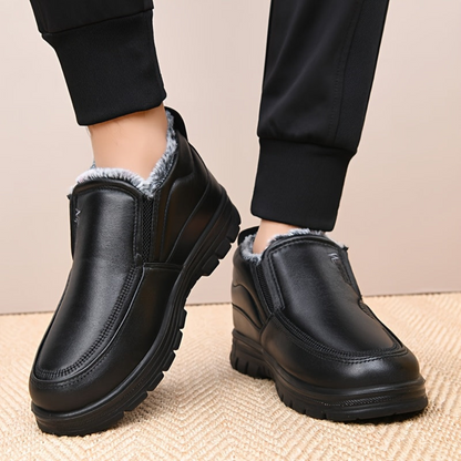 Bottes courtes homme fourrées marron foncé antidérapantes