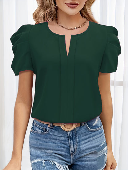 Elegant puff-sleeve blouse for women – Modern and versatile style