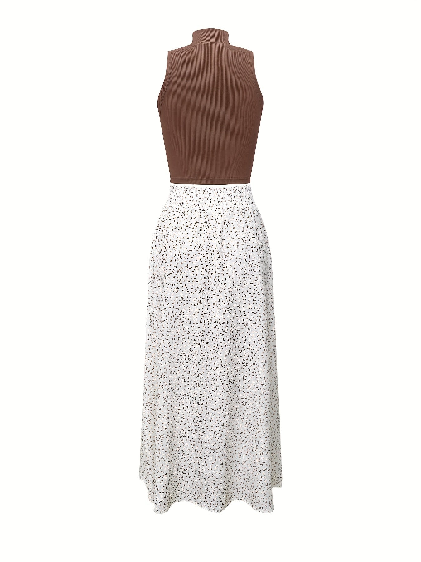 Camiseta sin mangas para mujer estilo elegante con cuello alto para primavera/verano