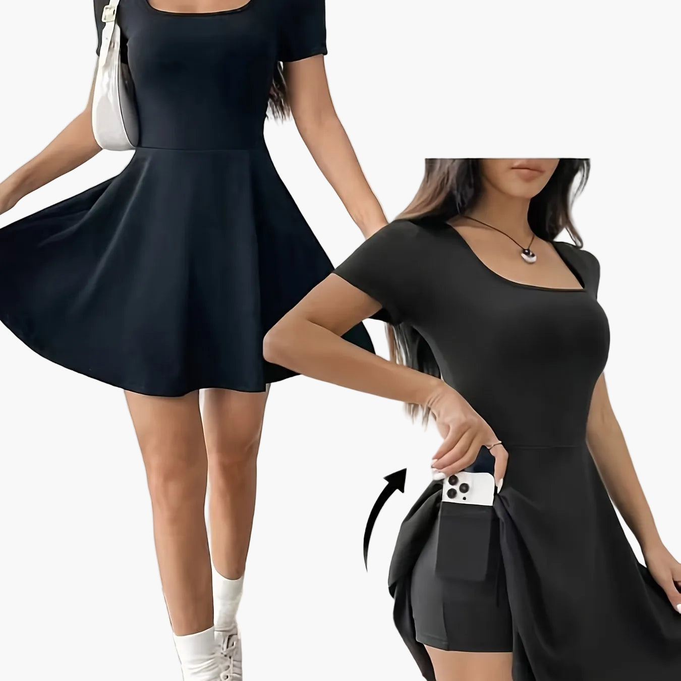 Robe courte élégante pour femme - Style décontracté et tendance, idéale pour l'été