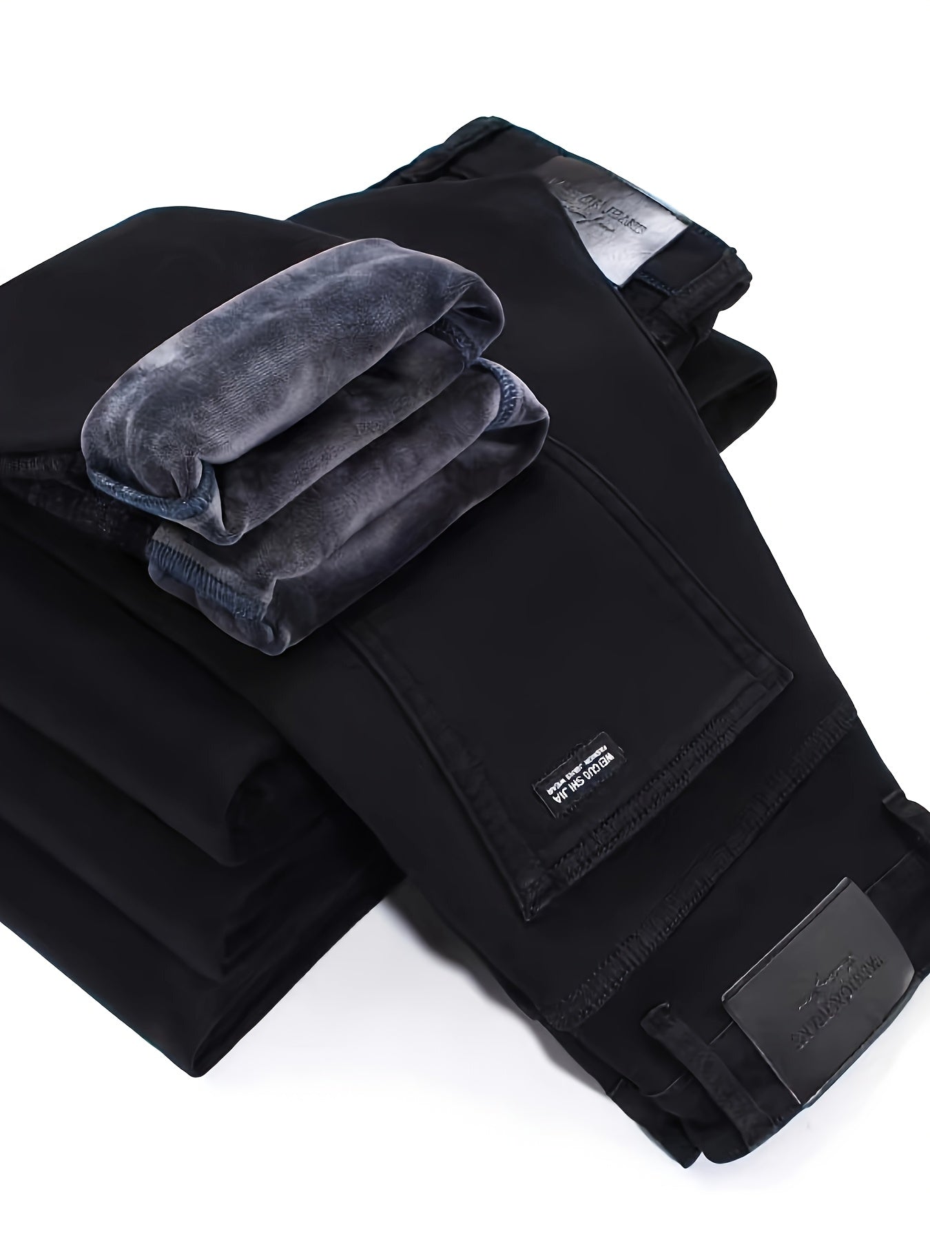Pantalon Homme Noir Coupe Droite avec Ceinture Détachable Style Décontracté