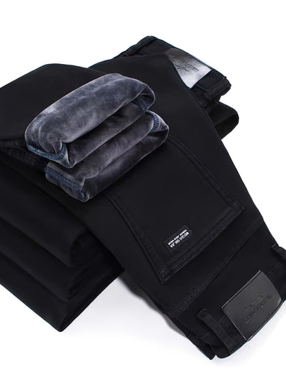 Pantalon Homme Noir Coupe Droite avec Ceinture Détachable Style Décontracté