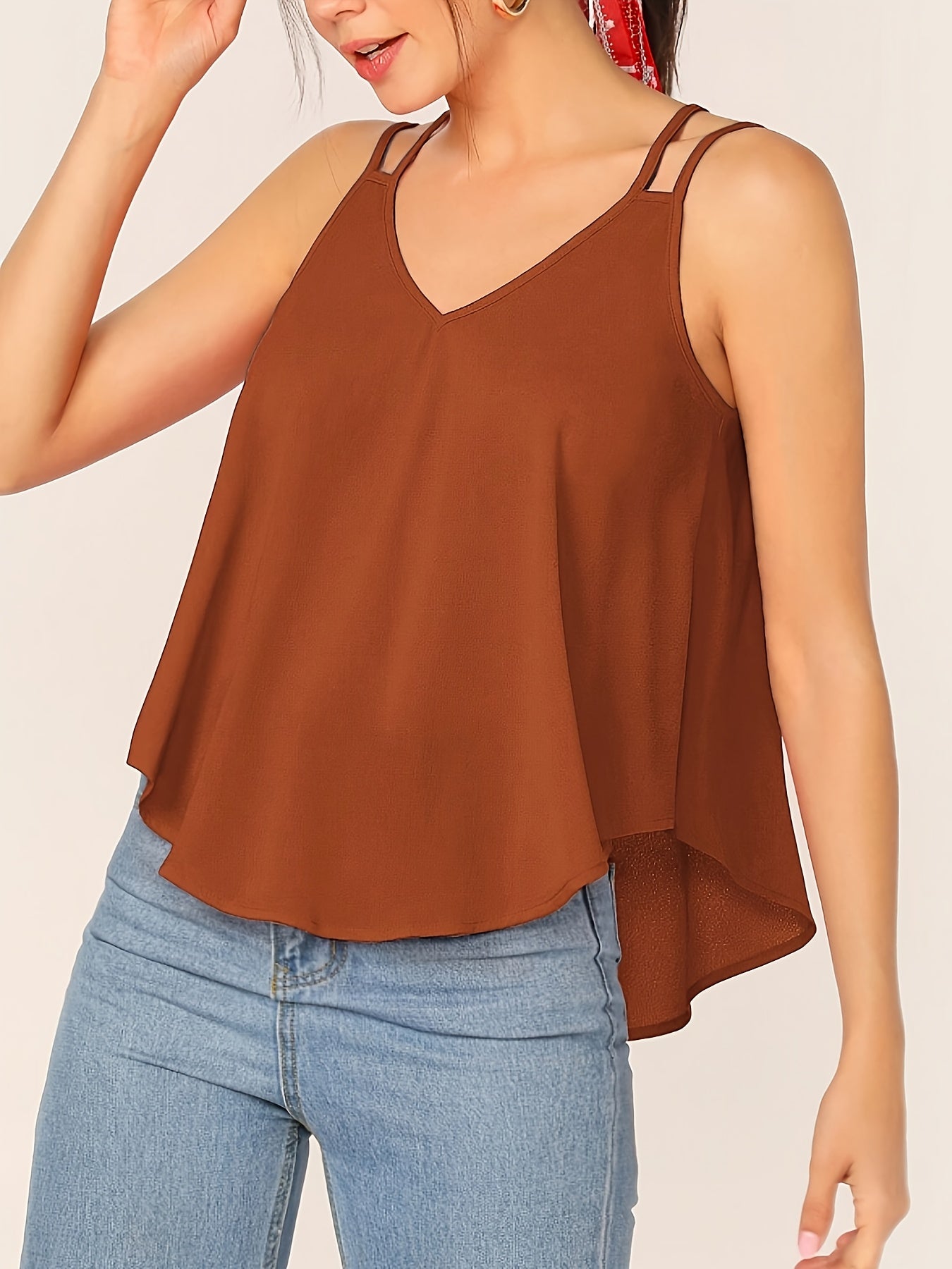 Fließendes Damen-Top mit doppelten Trägern, casual-chic Stil