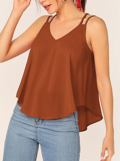 Fließendes Damen-Top mit doppelten Trägern, casual-chic Stil