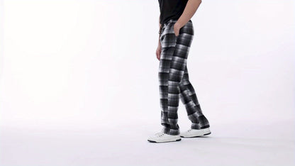 Pantalon de détente à carreaux doux pour homme avec cordon de serrage