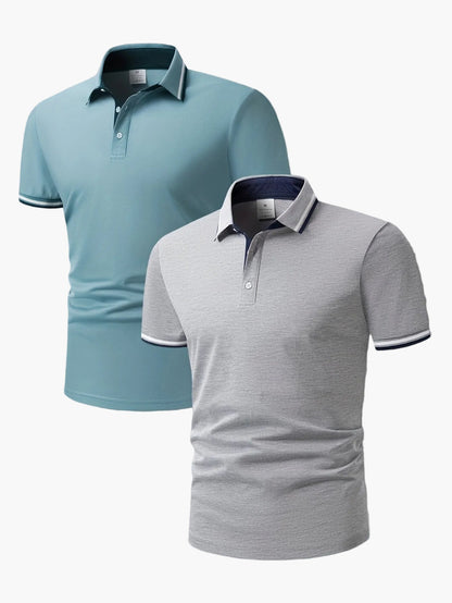Polo décontracté homme à col contrastant, style élégant pour activités quotidiennes et loisirs