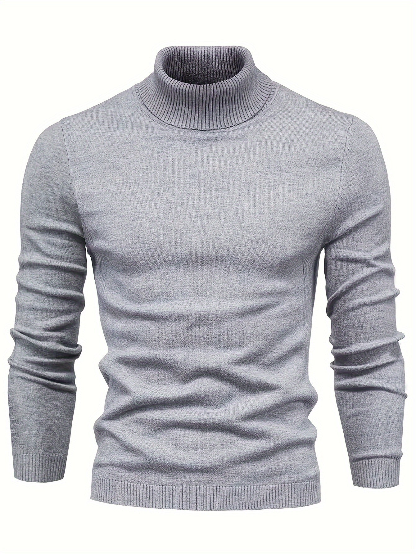 Men’s Classic Ribbed Turtleneck Pullover Sweater