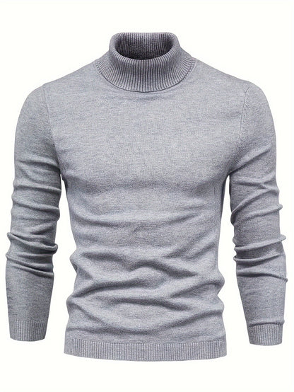 Men’s Classic Ribbed Turtleneck Pullover Sweater