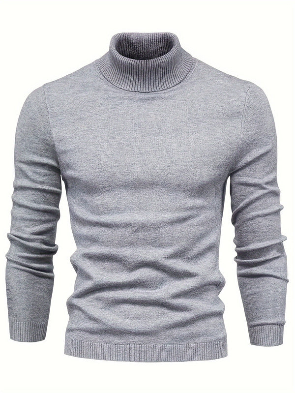 Men’s Classic Ribbed Turtleneck Pullover Sweater