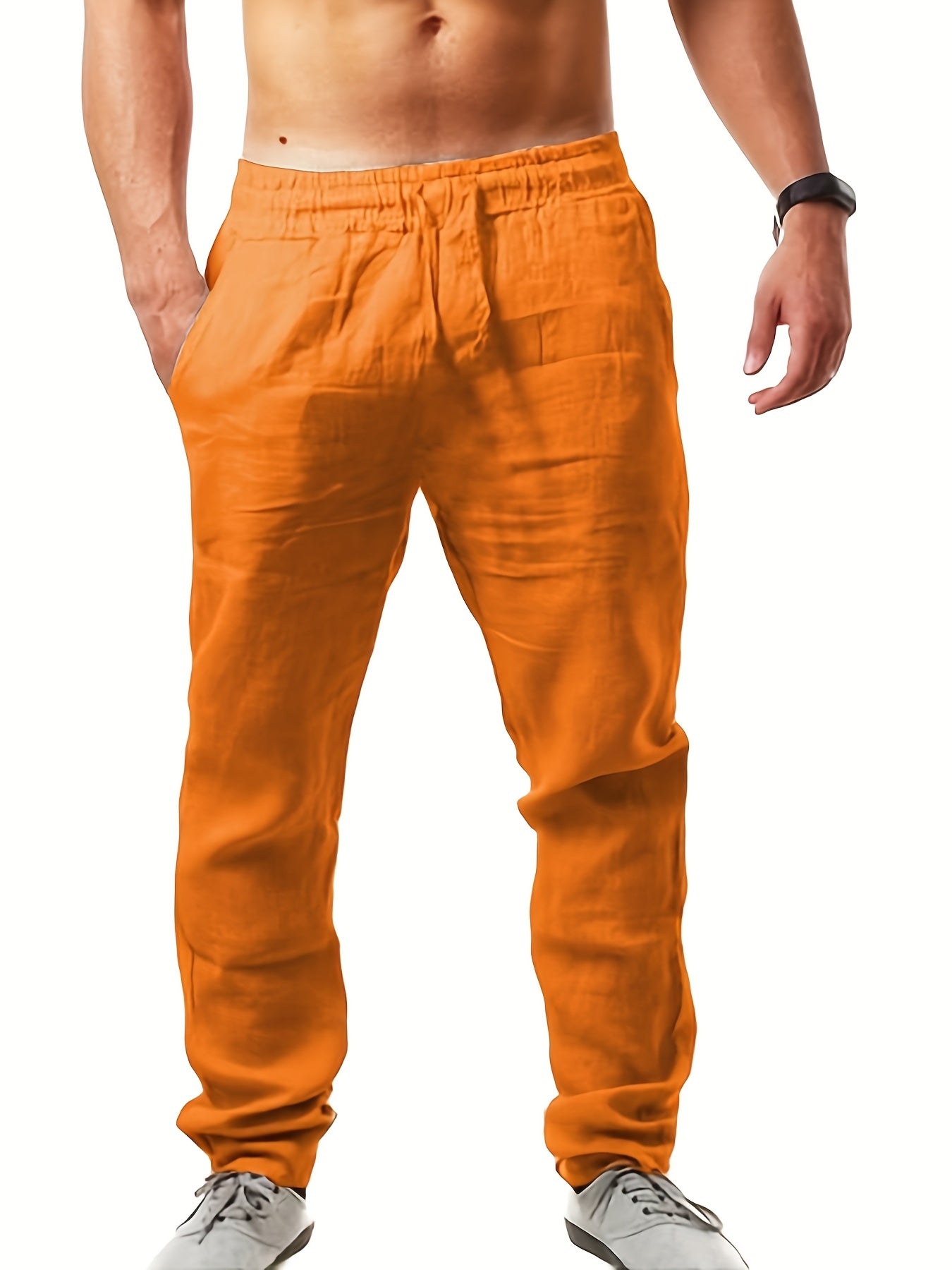 Pantalon décontracté homme style jogging à jambes droites pour l'été