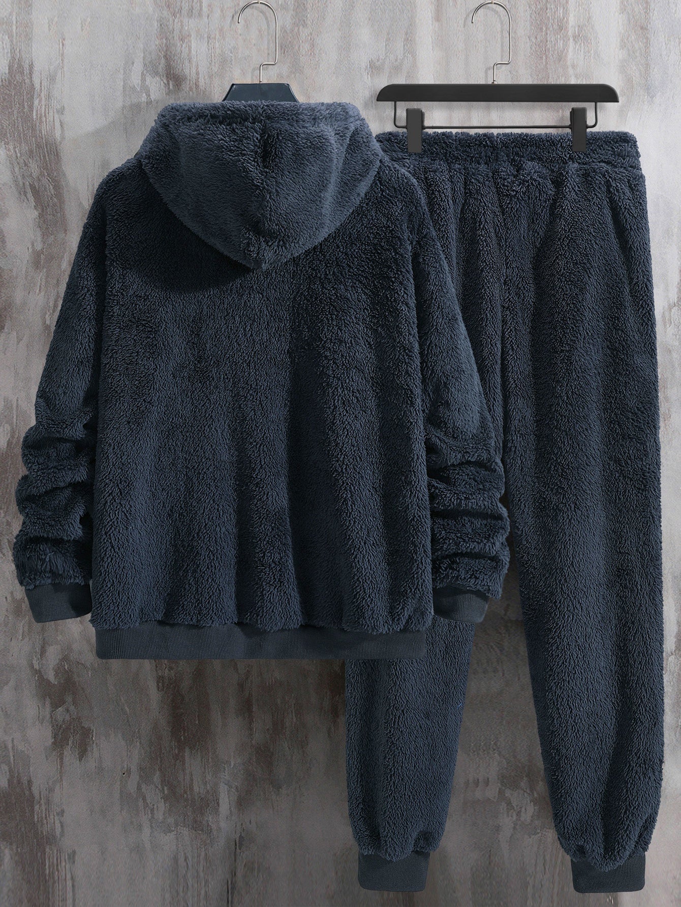 Ensemble Homme Loungewear Molleton Capuche et Pantalon Teddy Poil Long
