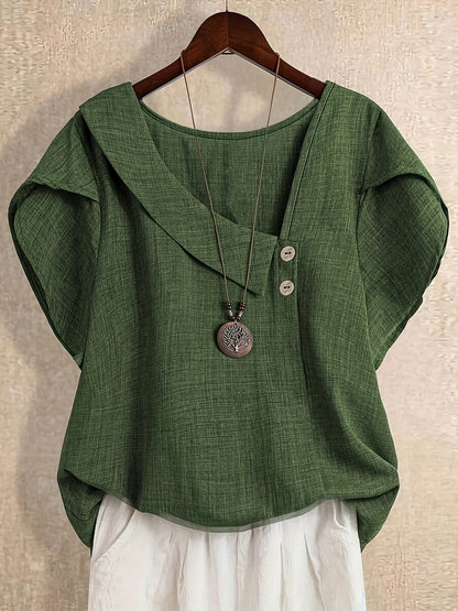 Blouse Tunique Femme Style Asymétrique Décontracté Élégant