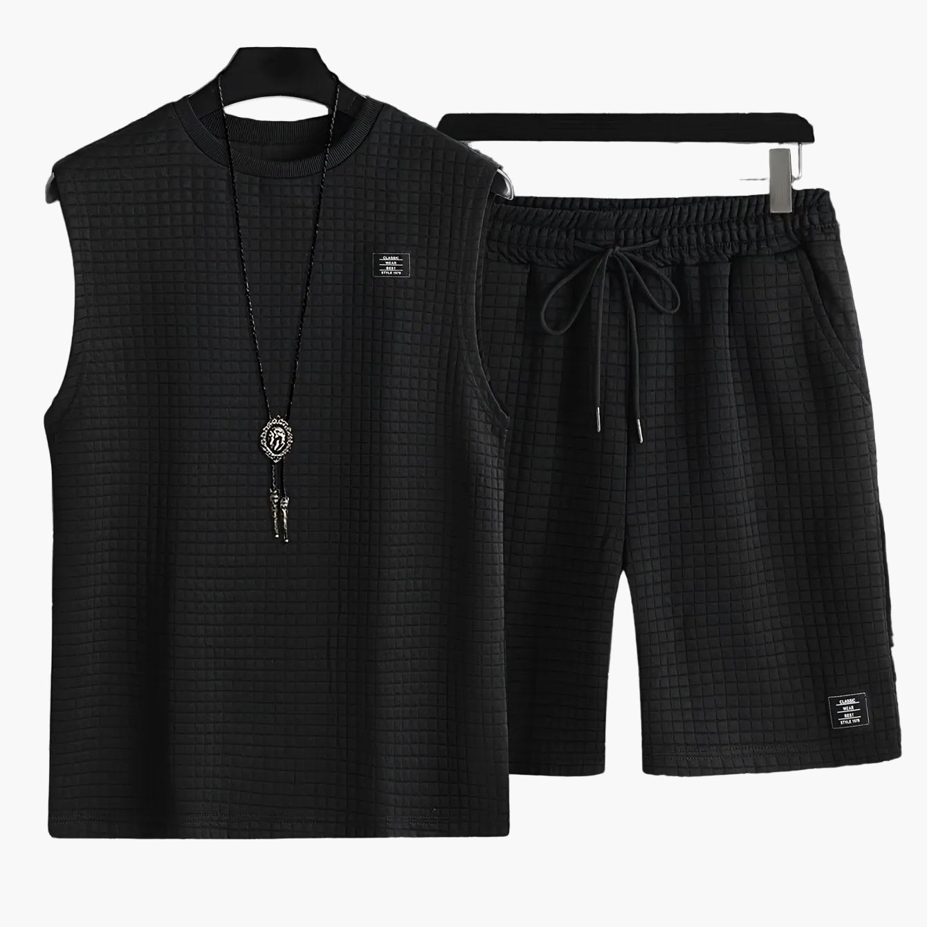 Ensemble Débardeur et Short Homme Style Décontracté Estival Motif Carreaux