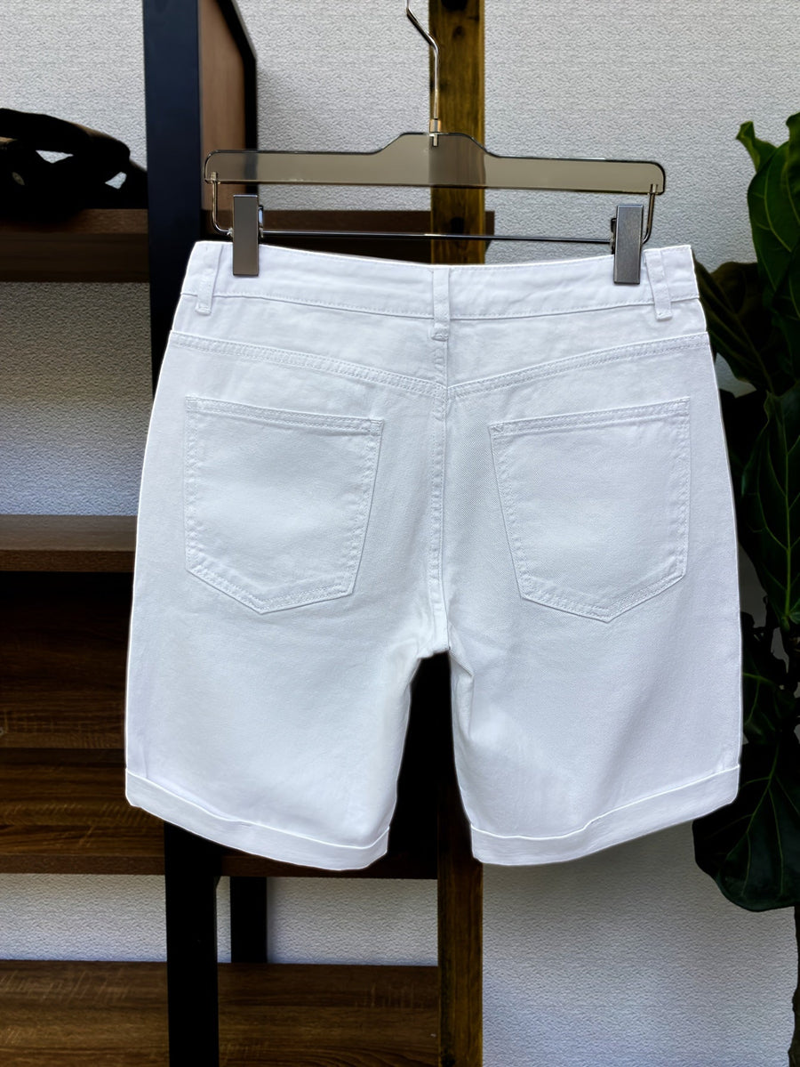 Korte herenjeans met slim fit, stedelijke en casual stijl
