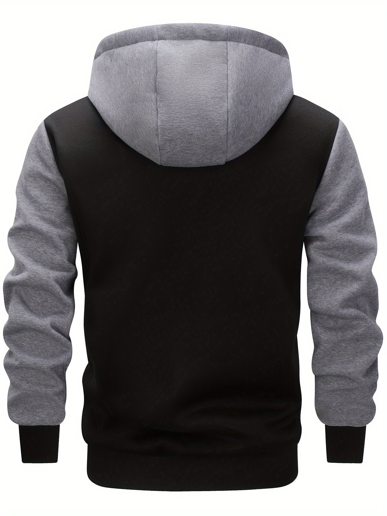 Veste sweat à capuche homme bicolore noir et gris imprimé