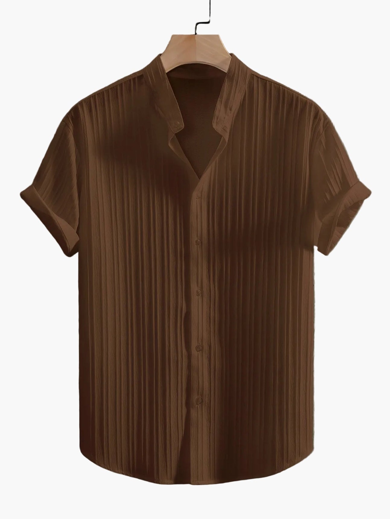 Camicia casual con colletto alla coreana da uomo stile moderno e estivo