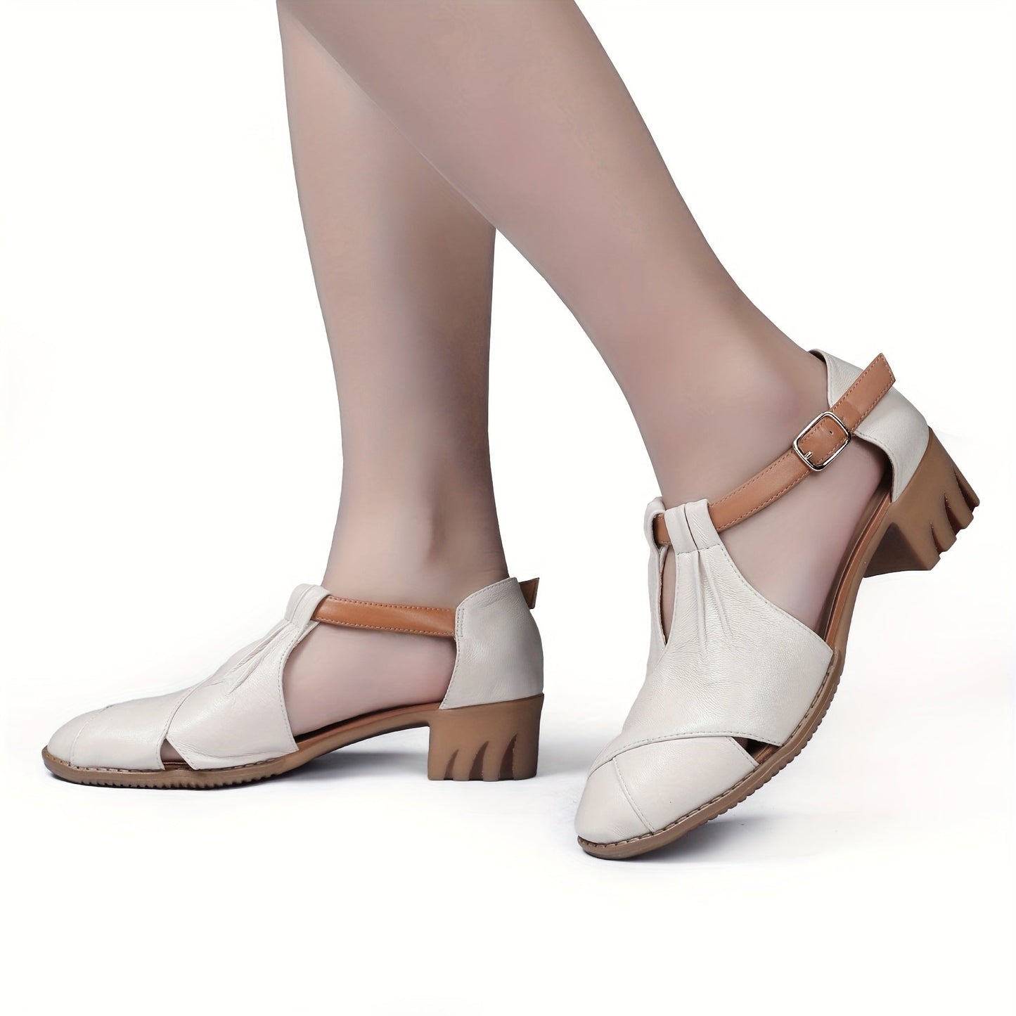Chaussures à talon compensé pour femme style rétro confortable pour la marche et le quotidien