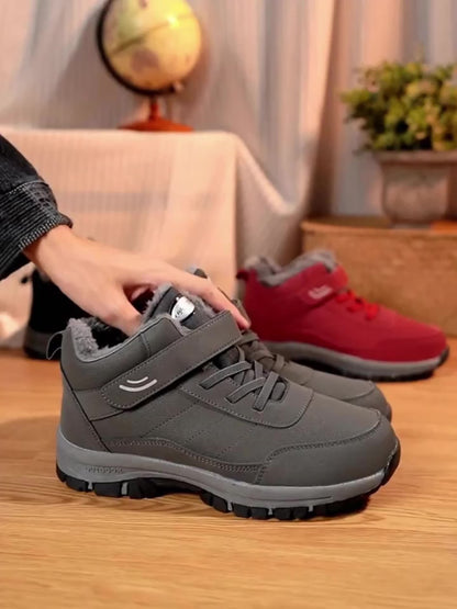 Chaussures montantes fourrées hiver avec semelle antidérapante et fermeture auto-agrippante