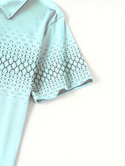Polo Uomo Moda Casual con Motivo Geometrico per l'Estate