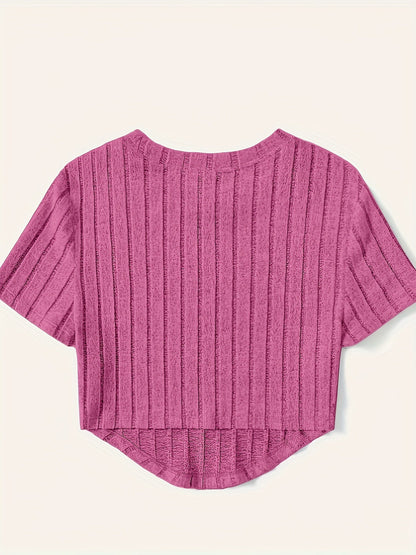 T-shirt Femme Style Décontracté à Manches Courtes Col Rond – Idéal pour l'Été et les Loisirs