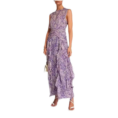 Lisa – Abito in chiffon con scollo a V e spalle scoperte per donna