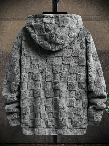 Sweat à capuche doux texturé en peluche pour homme avec motif « California Keynote »