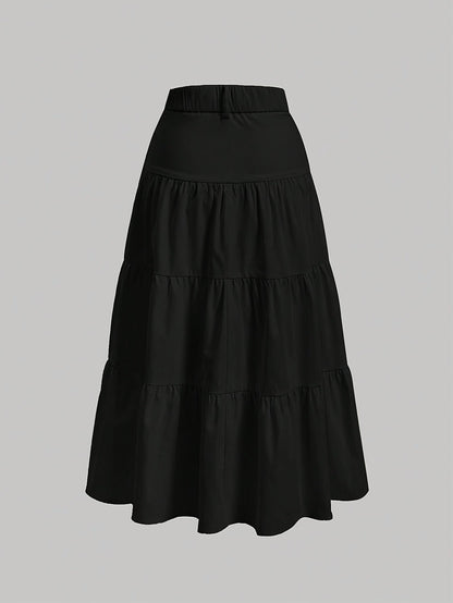 Długa spódnica damska z wysokim stanem w stylu boho, elegancka na wiosnę i lato