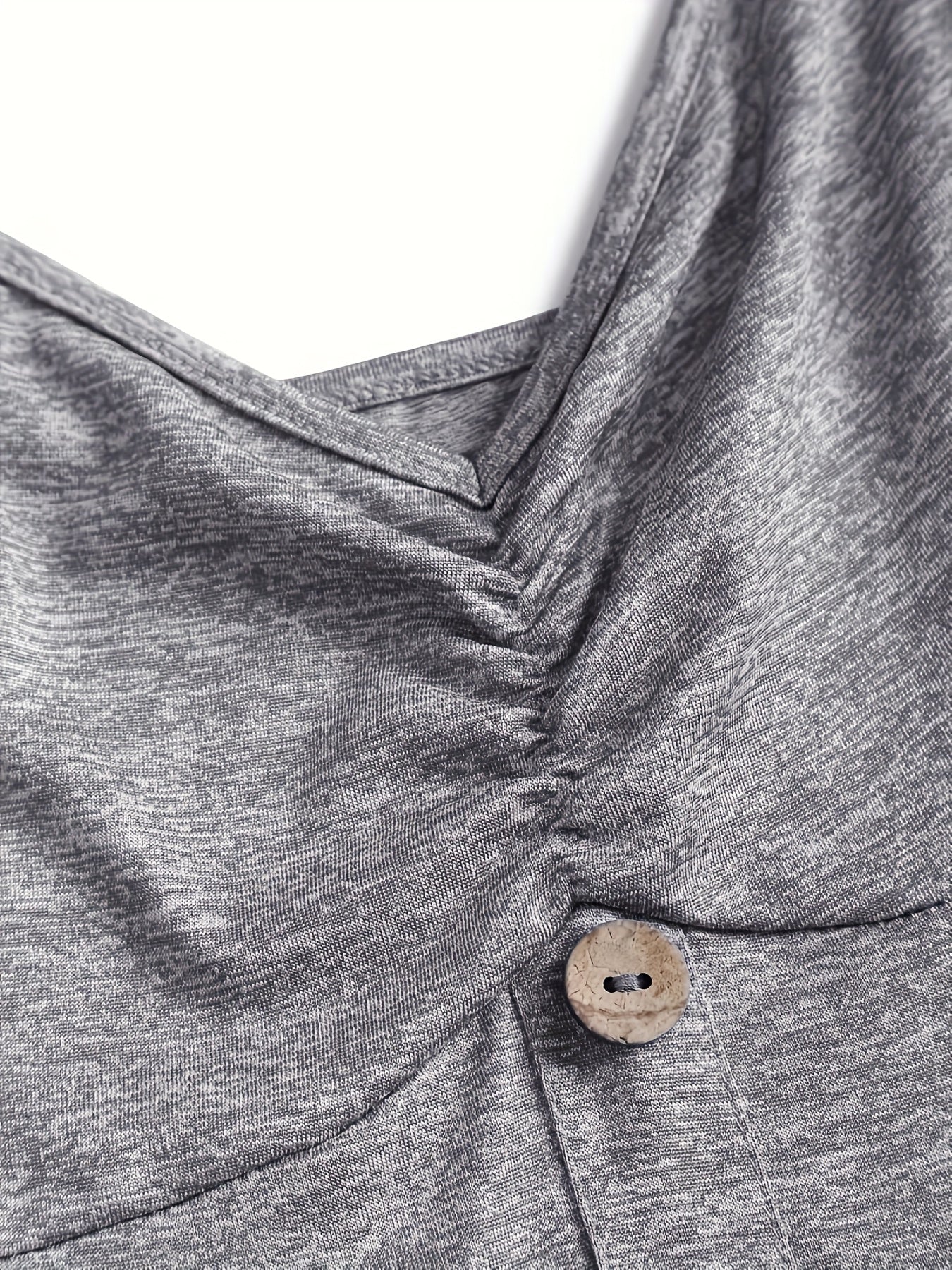 Abito Donna Elegante Casual con Bottoni e Scollo a V per Estate e Primavera