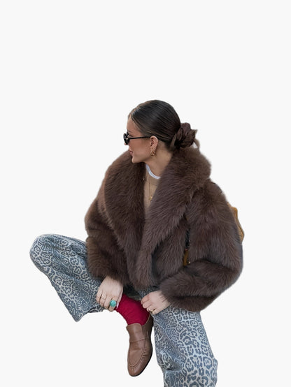 Chaqueta de mujer estilo chic de piel sintética corte amplio para otoño/invierno – Ideal para un look casual y elegante
