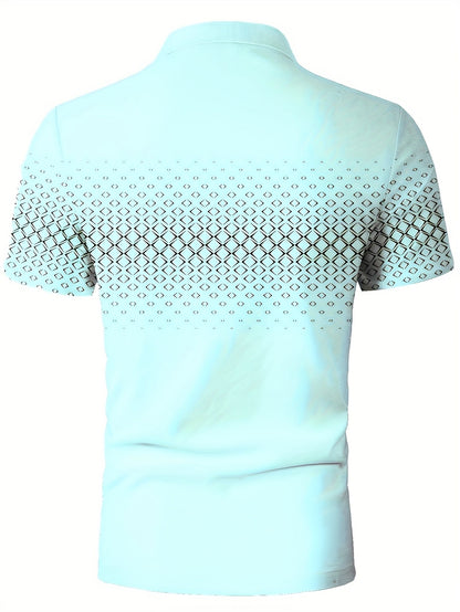 Polo Uomo Moda Casual con Motivo Geometrico per l'Estate