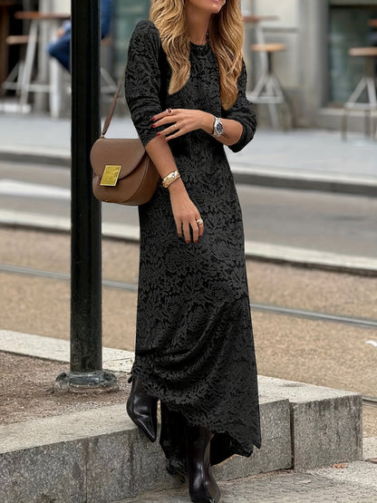 Robe Longue Femme Élégante Motif Floral Style Urbain