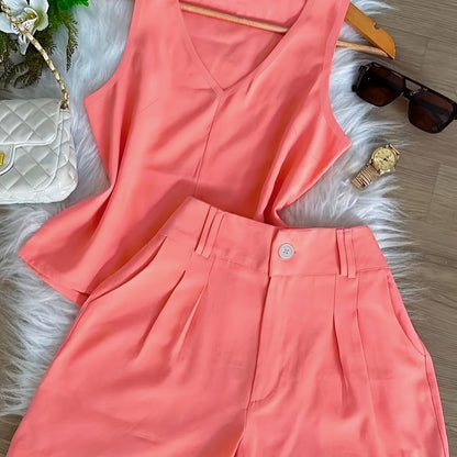 Ensemble Débardeur et Short Femme Style Décontracté Chic Été