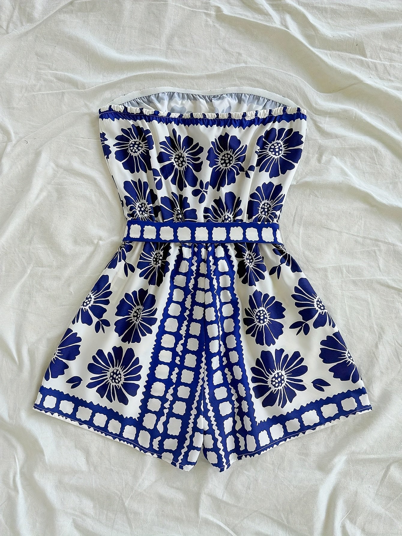 Combinaison Short Femme Style Bohème à Enfiler pour Été et Vacances